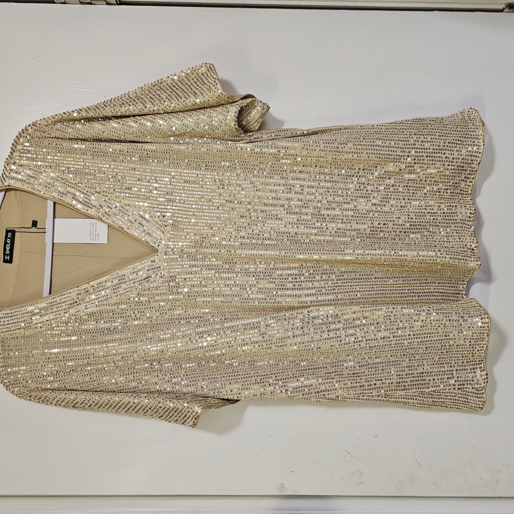 Sheilay Gold Sequin Top